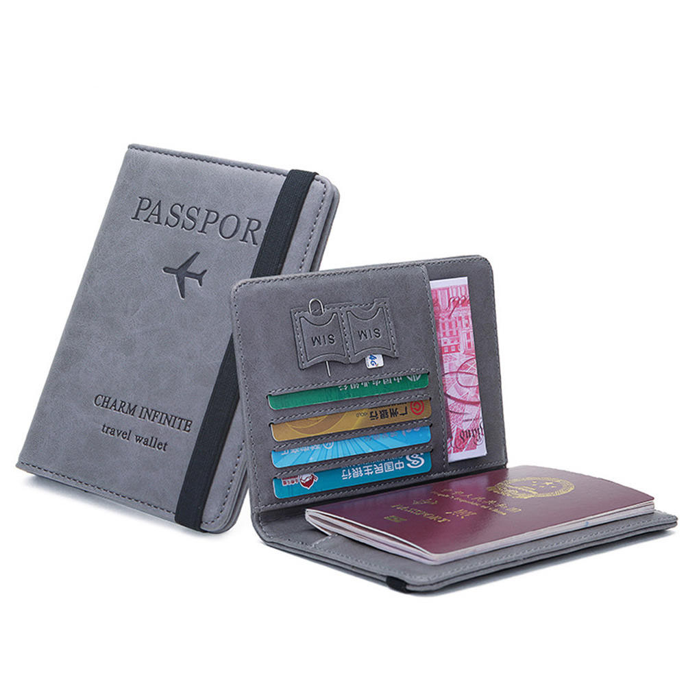High Quality PU Leather Card Travel Wallet Passport Pouch RFID Blocking Passport Holder