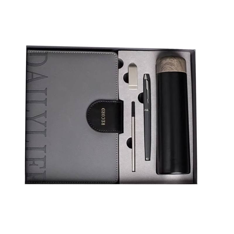 Wholesale Corporate Stainless Steel A5 Notebook Gift Sets Bottle Custom Luxury Pen USB Business Gift Set Custom Logo Silk Screen