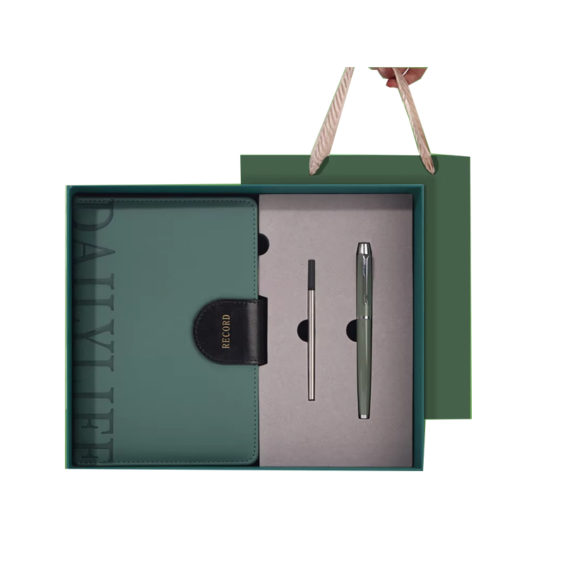 Promotional Custom Logo A5 Luxury Notebook Strap Pen Holder Paper NoteBook Pen Diary Notepad Business Corporate Gift Box Set
