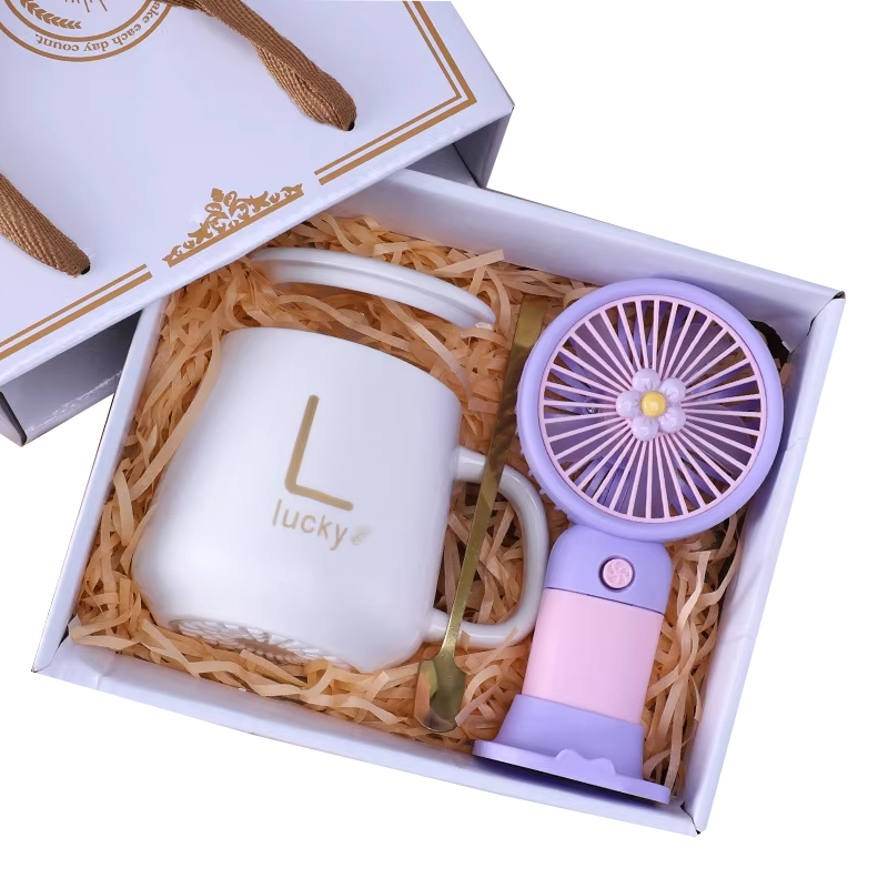 Wholesale Children's Birthday Mug with Fan Gift Set Wedding  Gift Box for Guests Promotional Giveaway Thank You Gift
