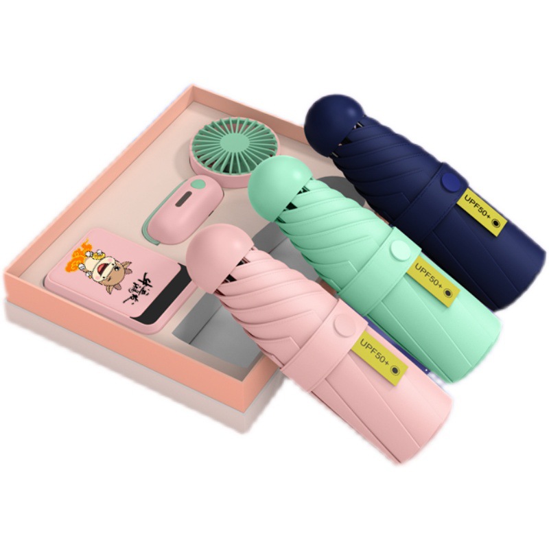 Promotional Wedding Gifts Souvenirs Power Bank and Umbrella Electronic Product Gift Set for Guests Girlfriend Birthday Gift