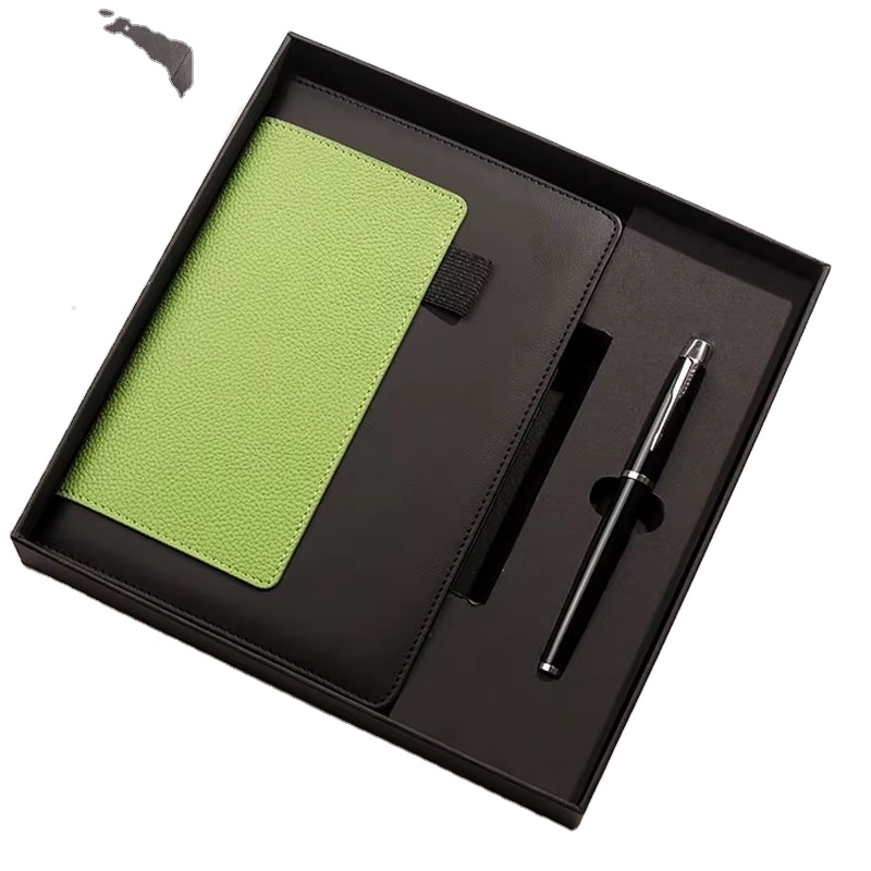 High Quality Exquisite Silk Screen Printed Promotional Items Luxury Business Office Gifts Notebook Pen Personalized Gift Set