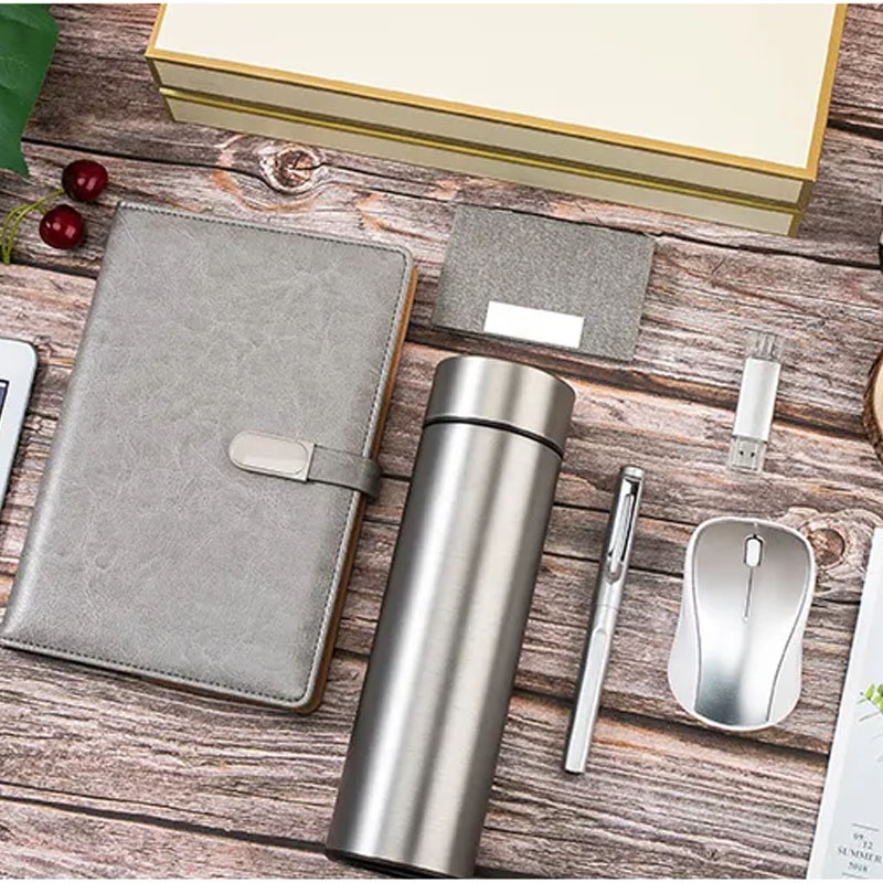 Promotional Custom Fashion Unique Practical Set Pen Usb Wireless Mouse Digital Thermos  6 in 1 Business Gift Set 2
