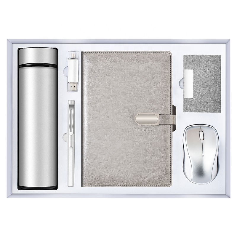 Promotional Custom Fashion Unique Practical Set Pen Usb Wireless Mouse Digital Thermos  6 in 1 Business Gift Set 3