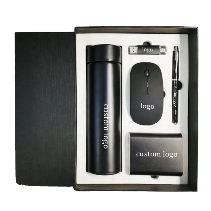 Customized Corporate Souvenirs Gift Item Promotional Thermos Flask Usb Bank Office Executive Combo Set Business Gift Set for Men