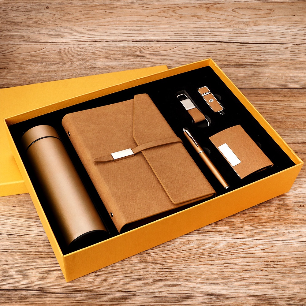 Custom Logo Luxury Promotional Corporate Work Gift Stainless Steel Vacuum Cup USB Business Gift Set 2