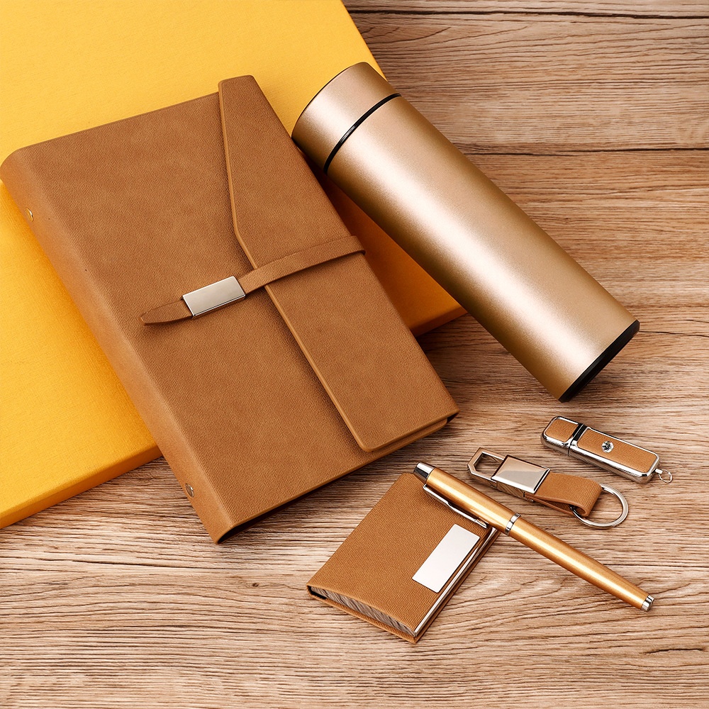 Custom Logo Luxury Promotional Corporate Work Gift Stainless Steel Vacuum Cup USB Business Gift Set 3