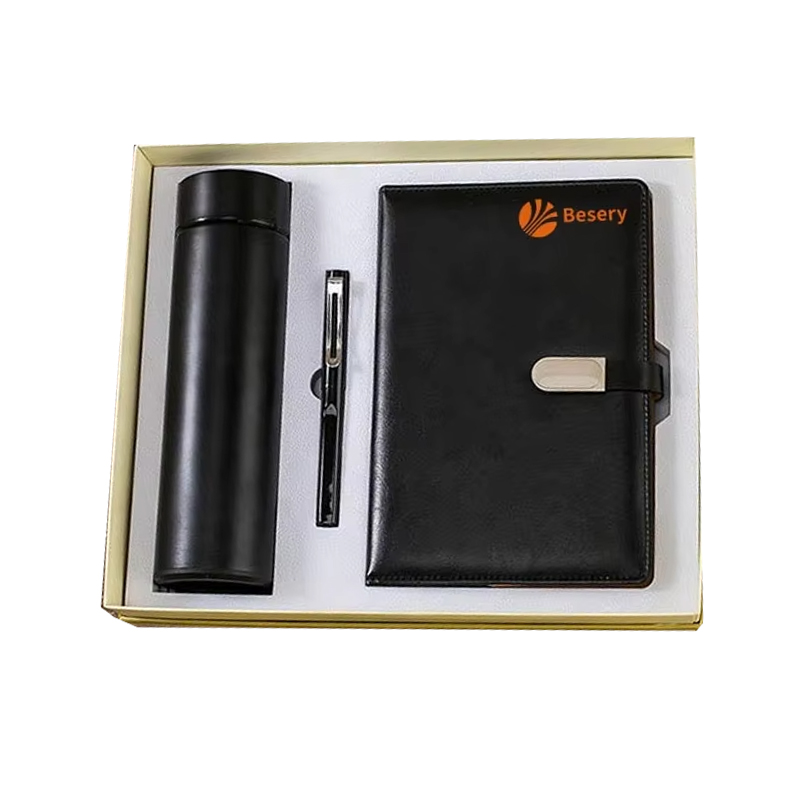 Luxury High End Corporate Business Gift Set Stainless Steel Vacuum Flask Notebook Custom Logo Silk Screen Printing Gifts