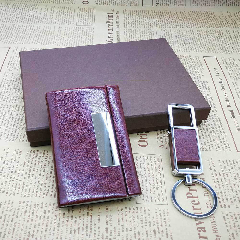 Custom Logo Business Card Holder Pen Keychain Promotional Corporate Teacher Gift Business Gift Set Women Men Luxury Gifts Silk 3