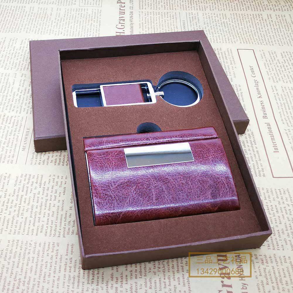 Custom Logo Business Card Holder Pen Keychain Promotional Corporate Teacher Gift Business Gift Set Women Men Luxury Gifts Silk 2