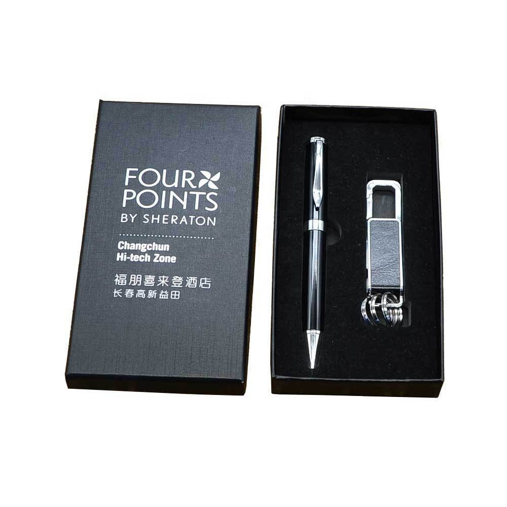 Birthday for Men Custom Logo Pen and Keychain Office Executive Gifts Advanced Corporate Business Promotional Gift Box Set