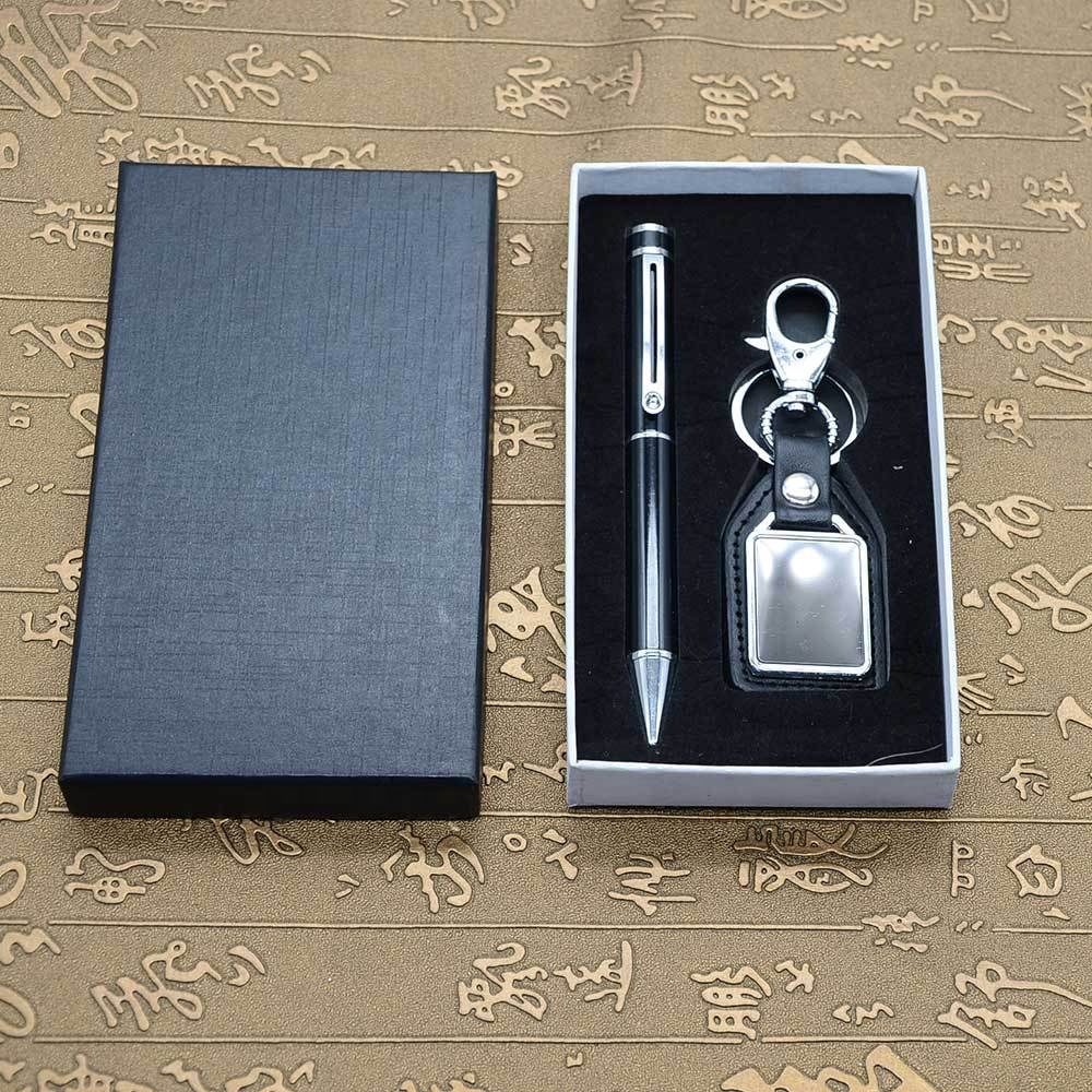 Besery Corporate Souvenir Leather Keychain for Pen Office Presents Promotional Business Gift Sets Custom Logo Portable for Men 3