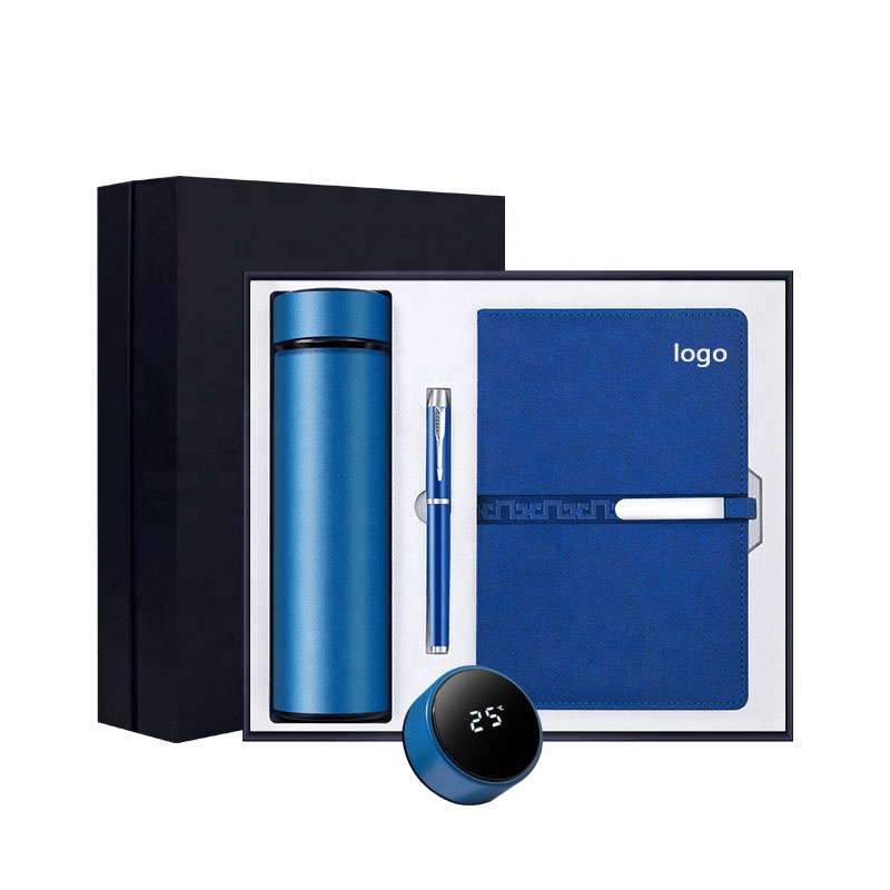 Besery Luxury Business Gift Set for Women-Custom Logo Corporate Personalized Gift with PU Leather Notebook Flask Pen (Handmade)