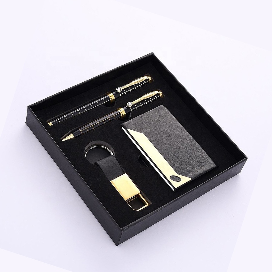 Customlogo Corporate Souvenir Gift Items Promotional Office Company Executives Card Holder Usb Pen Set Business Gift Set for Men