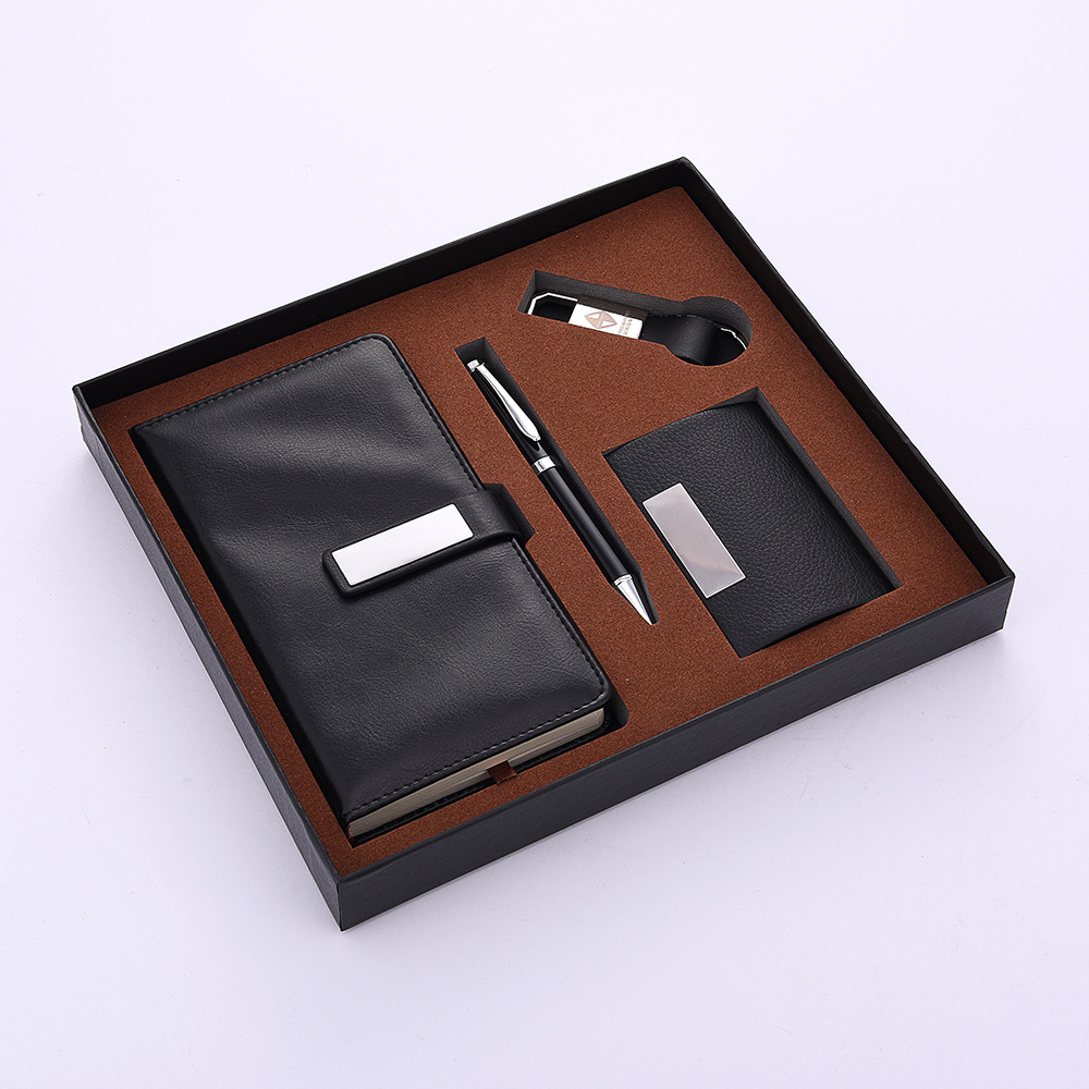 Personalized Custom A4 A5 Pu Leather Diary With Pen and Gift Box for Business Office Stationery Items Refillable