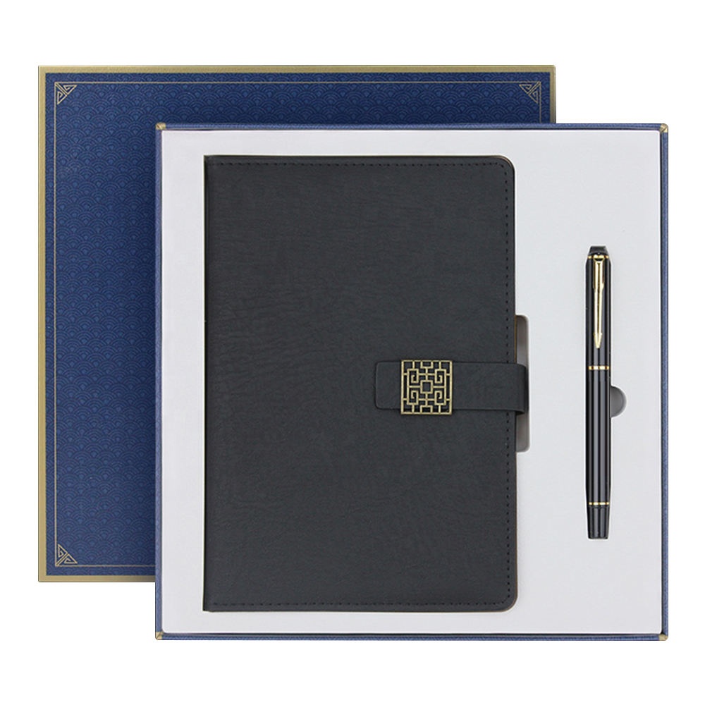 Luxury Customizable Logo Corporate Souvenir Gift Items Promotional Personalised A5 PU Notebook Business Sets Business Gift Sets