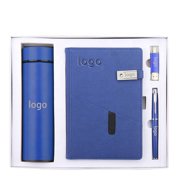 Oem Custom logo Office Notebook with Pen Thermos Bottle Wedding Favors & Bridal Party Gift Corporate Business Gift Box Set