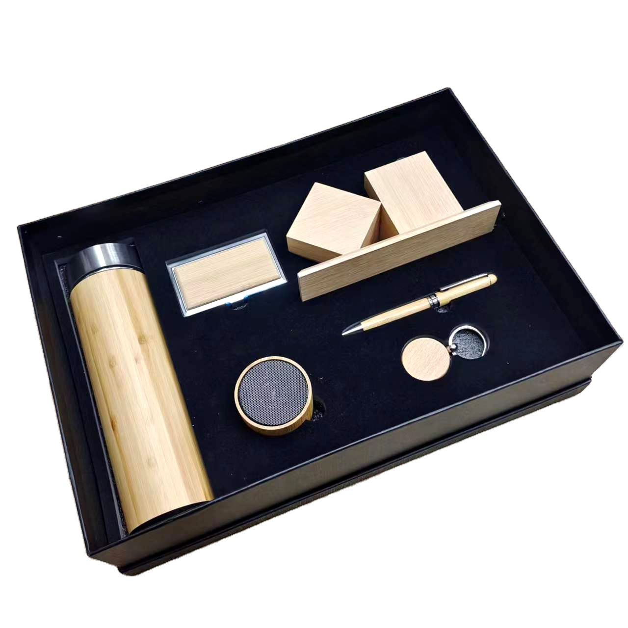 Promotion Corporate Office Luxury Promotional VIP Business Corporate Gift Set for Women Wood Paper Custom Logo Silk Screen Set
