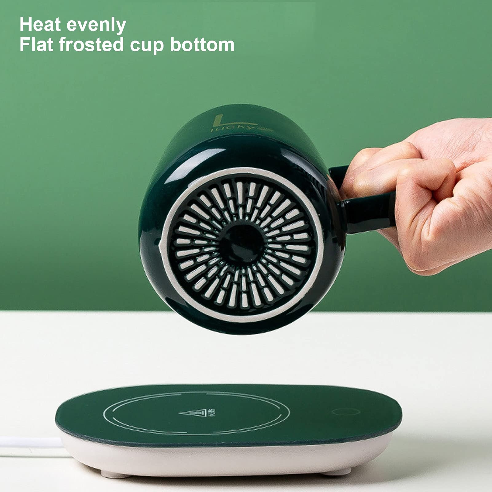 Temperature Control Smart Coffee Mug Heated Thermostatic Ceramic Heating Cup Self Heating Warmer Cup Business Mug Gift Set 2