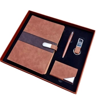 Besery Custom Logo Luxury Corporate Gift Set with A5 Notebook Pen Power Bank & Business Card Box-Promotional Advertising Gift