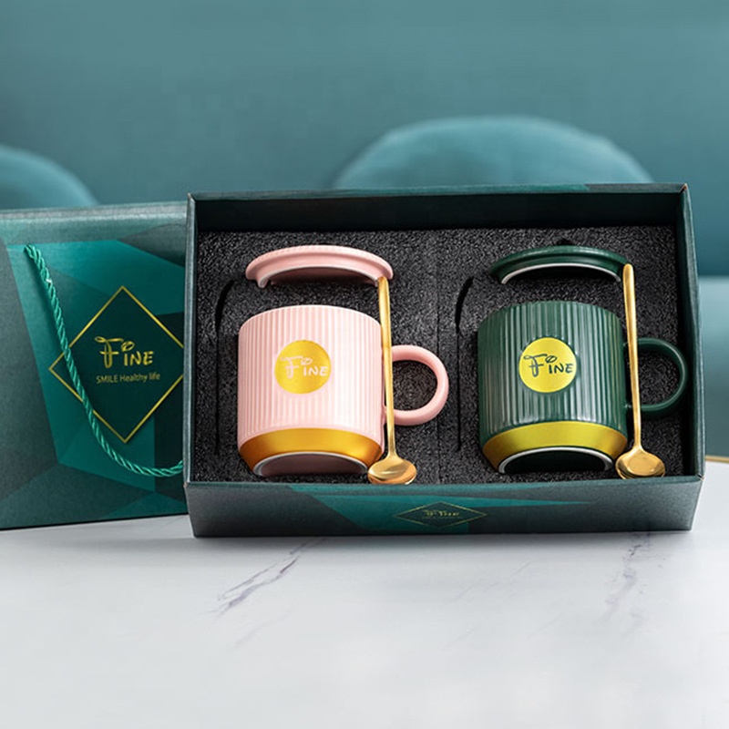 Marble Ceramic Couple Cup China Gift Wedding pink Return Mugs Box Luxury Gifts Set for Wedding Ladies Gift Items 3