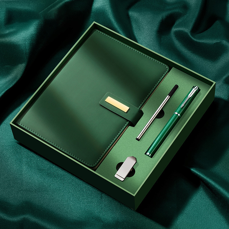 2026 Hot Sale Promotional Business A5 Pu Leather Notebook with Pens Usb Flash Custom Logo Luxury Company Corporate Gift Box Set