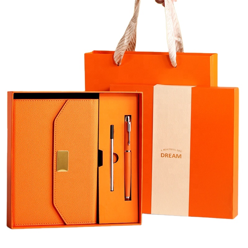 Custom Promotional Leather Business Gift Set with A5 PU Notebook Pen Business Card Box & Logo Items-Father's Day Gifts