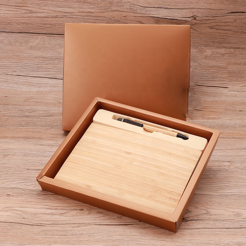 Promotional Bamboo Protection Wooden Personalized A5 Agenda Notebook With Pen Corporate Stationery Business Journal Gift Set 2