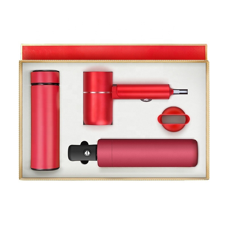 Father's Day Stainless Steel Thermos Cup Umbrella Hair Dryer Set Business Gift Set Meeting Notebook Office for Men Luxury Set