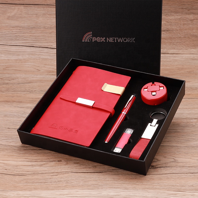 Custom Promotional Metal A5 Luxury Business Notebook Gift Set with Pen Locker Portable Design Silk Screen Printing 2