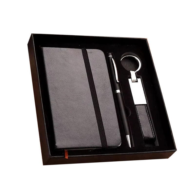 Company Personalized Pen with Keychain Box Packed Custom Promotional Corporate Business Gift Sets 3 in 1