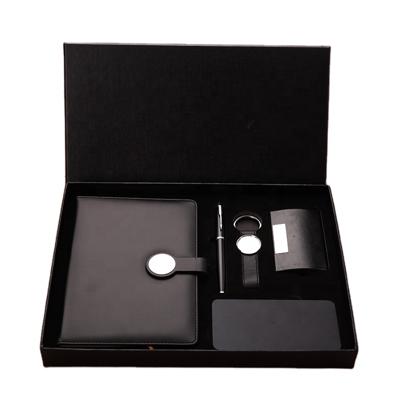 Luxury Promotional A5 Metal Notebook Set Card Holder USB Flash Drive Power Bank Waterproof Customised Office & Business Gift Set