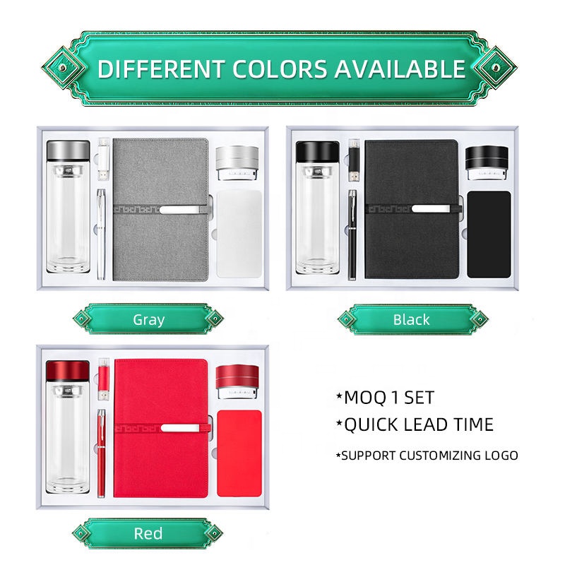 Customized Corporation Executive Gift Set Promotional Power Bank&notebook&thermos Flask Combo Set Advanced Business Gift Set 3
