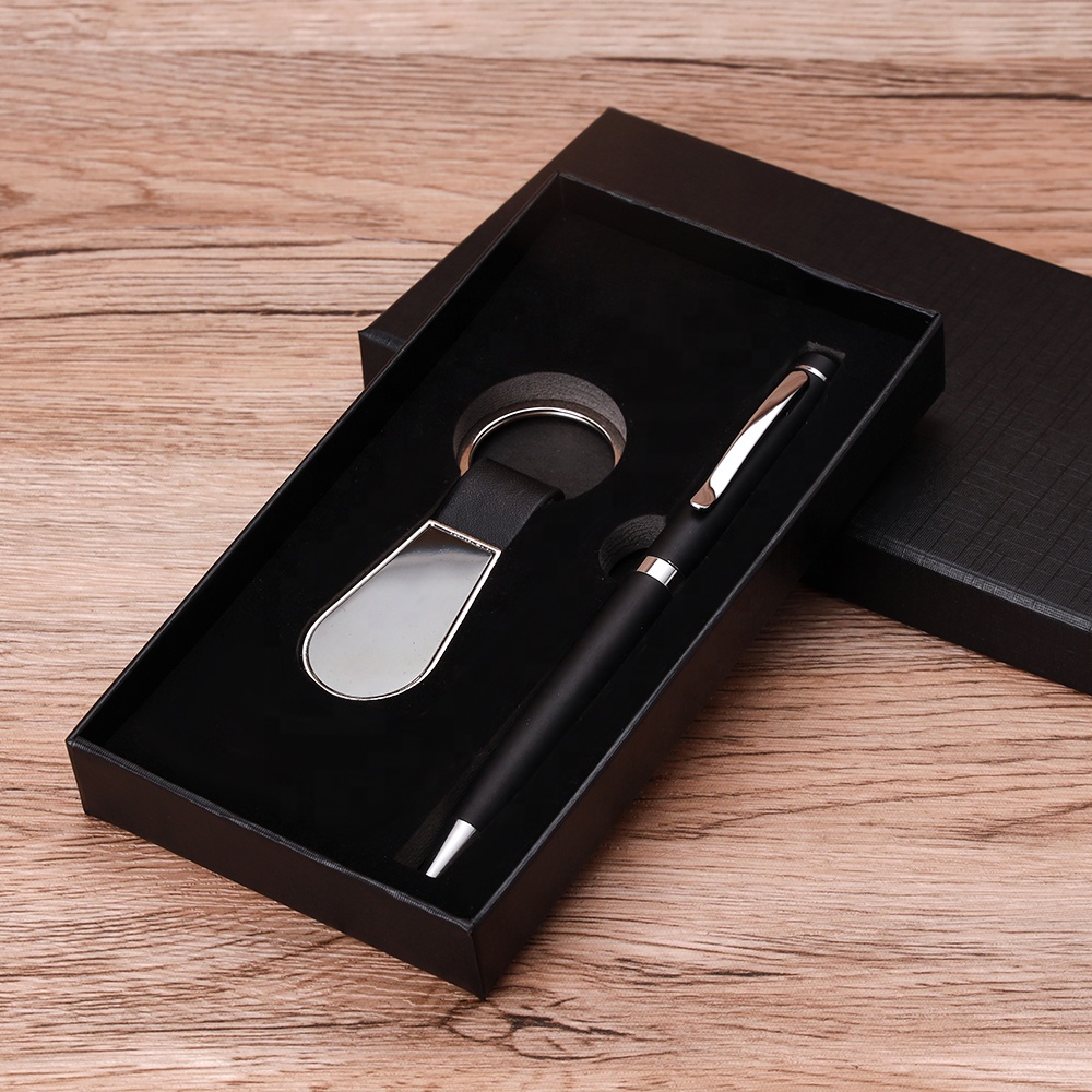 Wholesale Custom Registry Office Gift Keyrings Keychain with Pen Giveaways Personalized Souvenirs Business Gift for Men