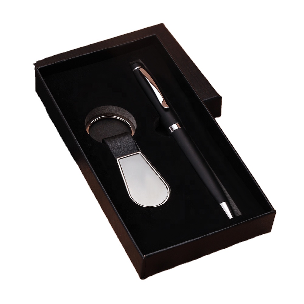 Wholesale Custom Registry Office Gift Keyrings Keychain with Pen Giveaways Personalized Souvenirs Business Gift for Men 2