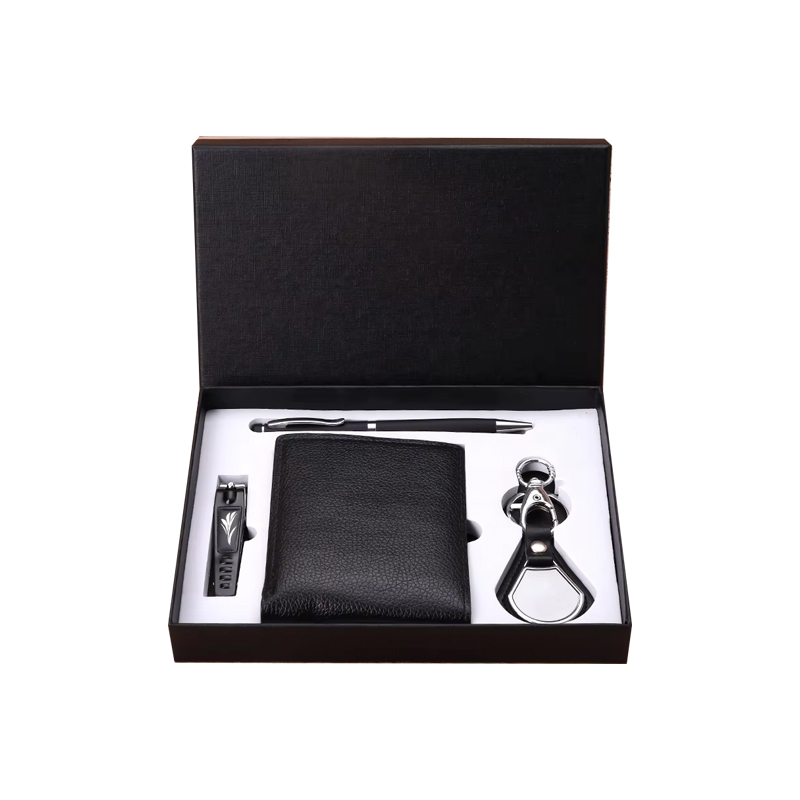 Corporate Office Custom Promotional Items Imprinting Logo Birthday Giveaways Wallet Pen Keychain Business Gifts Set