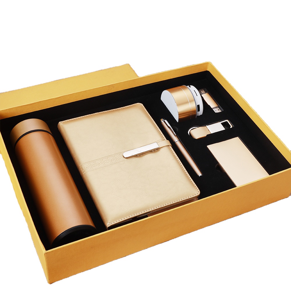 Besery Luxury Promotional Long Silver Buckle Notebook Business Gift Set with Custom Logo and Silk Screen Printing