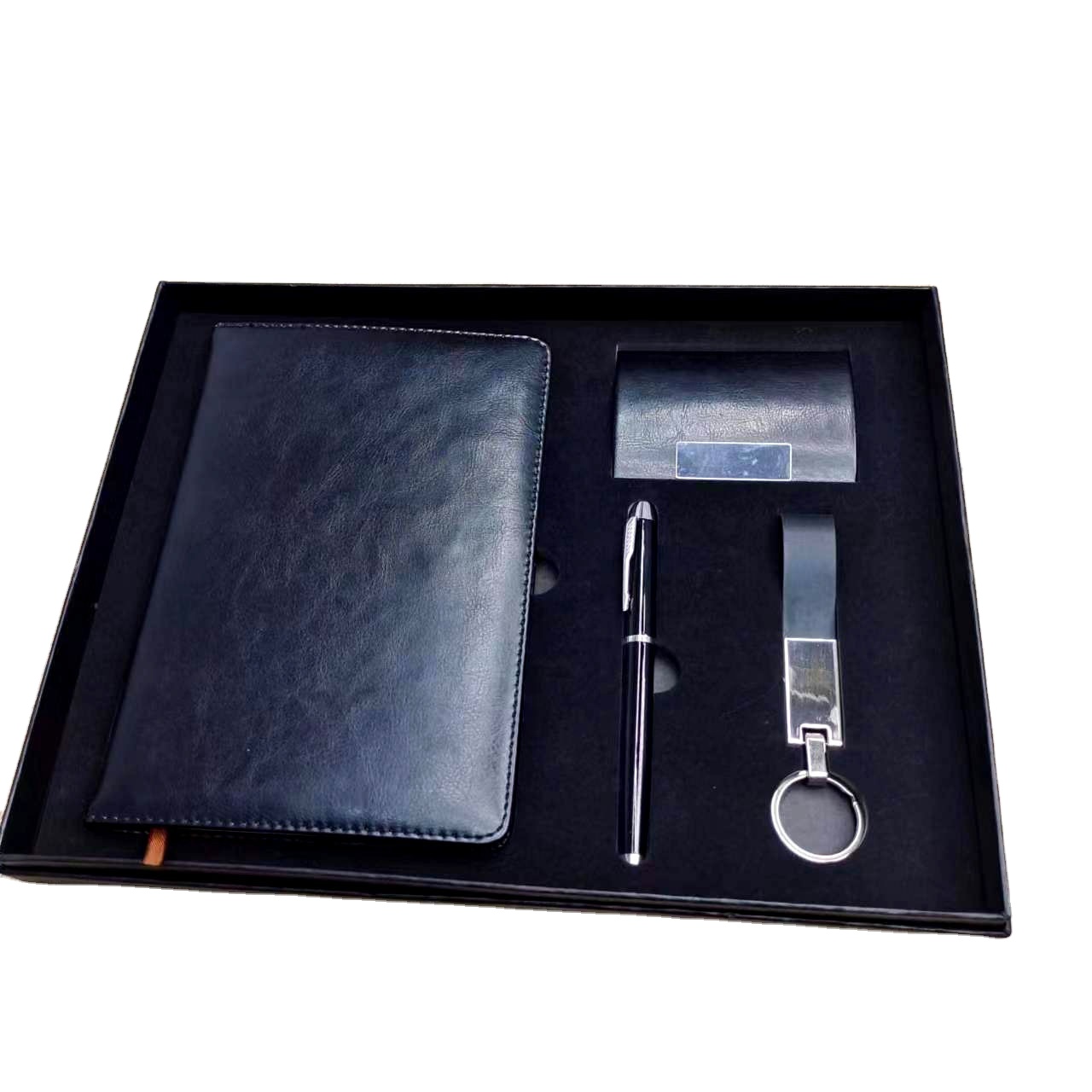 Luxury Custom logo Office Customized Business Gift Set Corporate Gifts Card Holder and A5 Notebook Gift Box Set