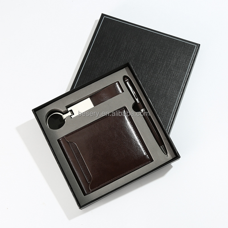 Business Classical Men's Gift Set Pen Keychain Wallet Sets Business Gift Sets 2