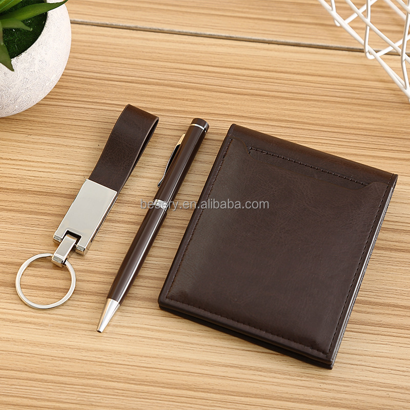 Business Classical Men's Gift Set Pen Keychain Wallet Sets Business Gift Sets 3