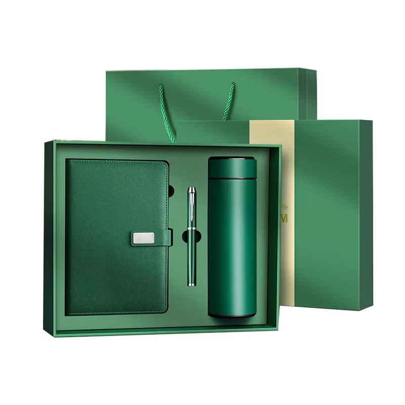 2023 Wholesale Hot Selling Corporate Stainless Steel Vacuum Cup USB Flash Drive Pen A5 Loose Leaf Notebook Custom Logo Gift Set