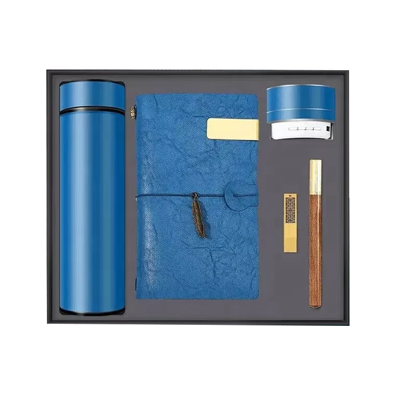 Custom A6 Binder Notebook Pen Set Vacuum Flask and USB Flash Drive Advanced Business Gift Set Personalised for Promotions