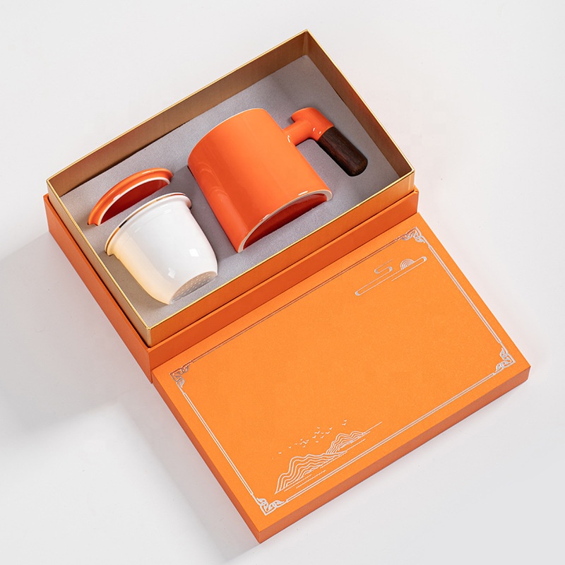 Luxury Ceramic Coffee Mug Gift Box Set Custom Logo Promotional Personalised Executive Business Gift Set for Vip Client Guests 2