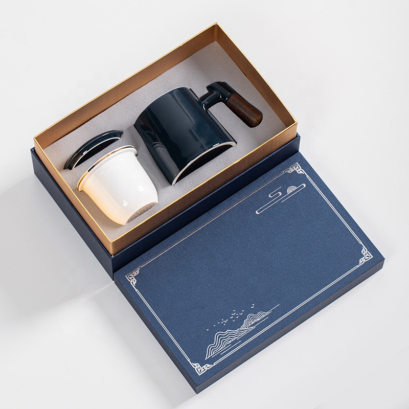 Luxury Ceramic Coffee Mug Gift Box Set Custom Logo Promotional Personalised Executive Business Gift Set for Vip Client Guests