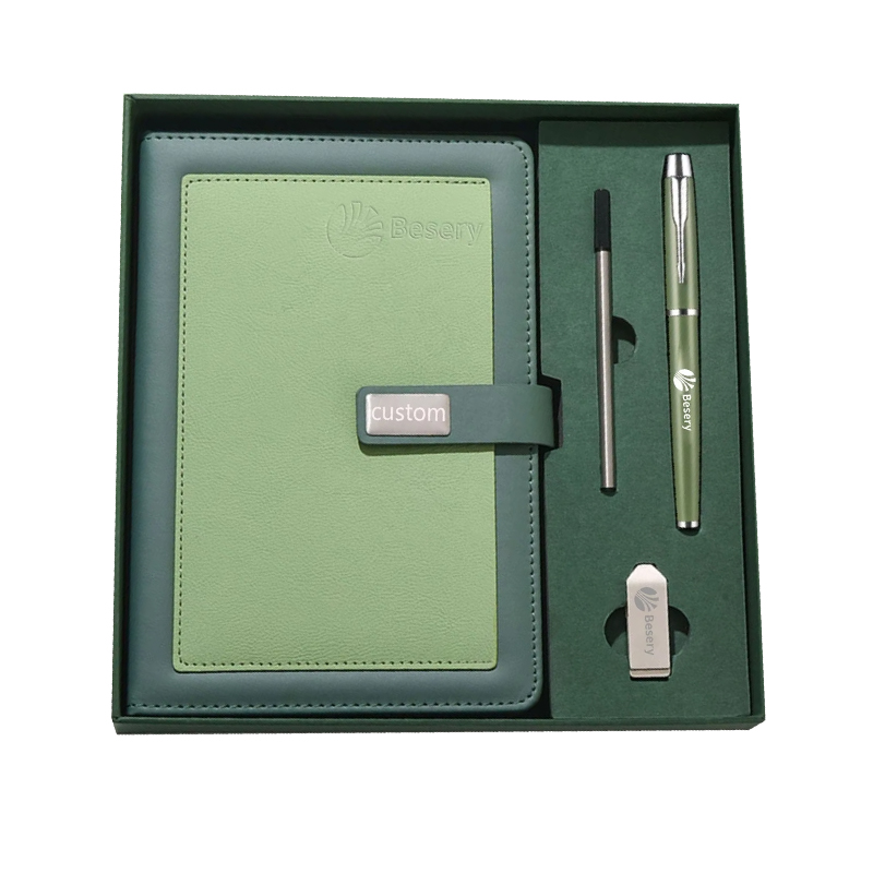 New Product Ideas Promotional Items Silk Screen Printed Notebook Pen Flash Drive Journal Corporate Business Gift Set Custom Logo