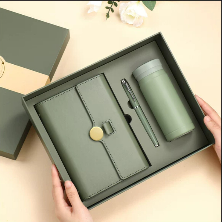Custom Business Souvenir A5 Loose-leaf Pu Notebook with Pen Bottle Personalized Promotional Corporate Giveaways Journal Gift Set 2