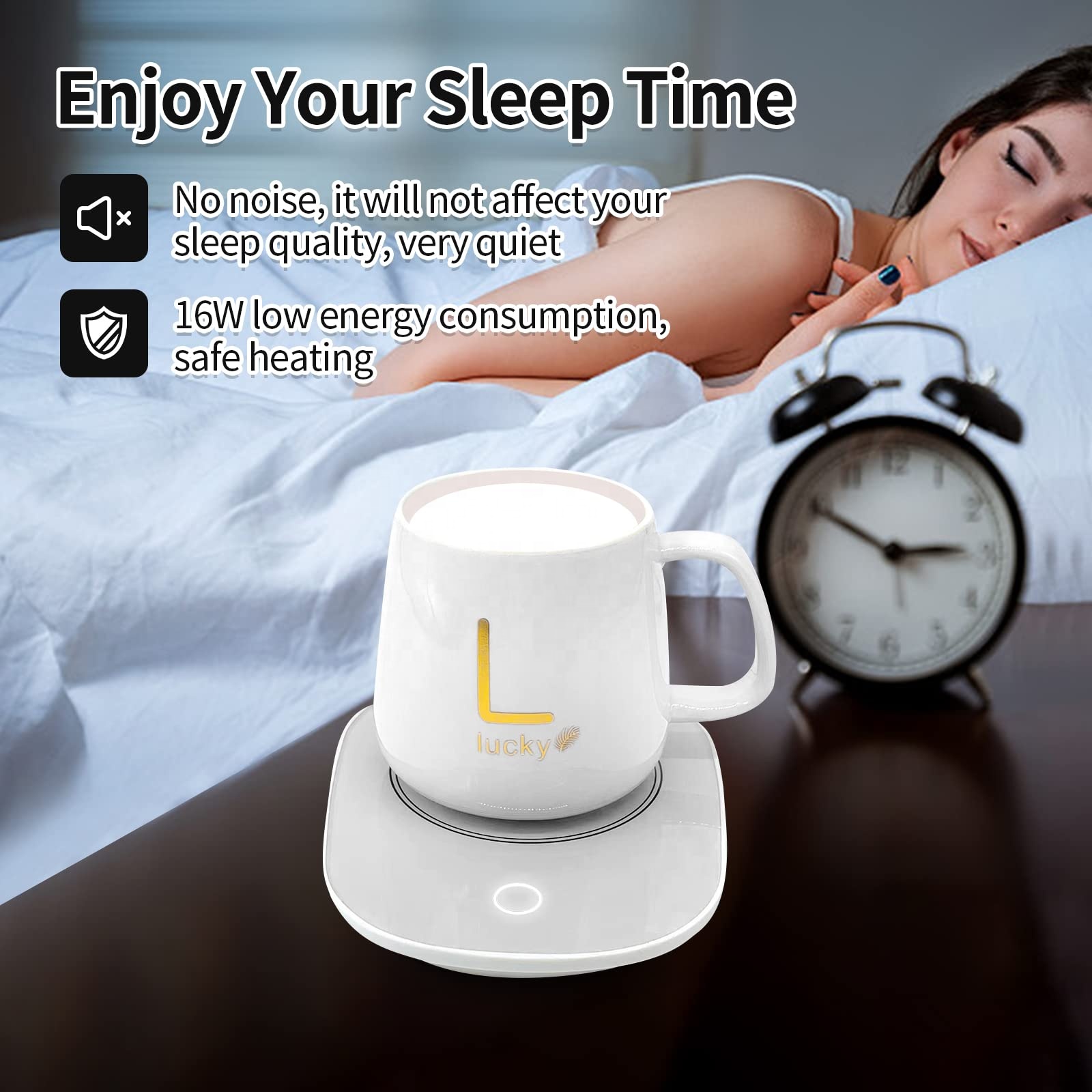 Promotional Business Gift Set 55 Degrees Temperature Control Smart Mug Electric Heating Cup Ceramic Warmer Mug Christmas Gift 3