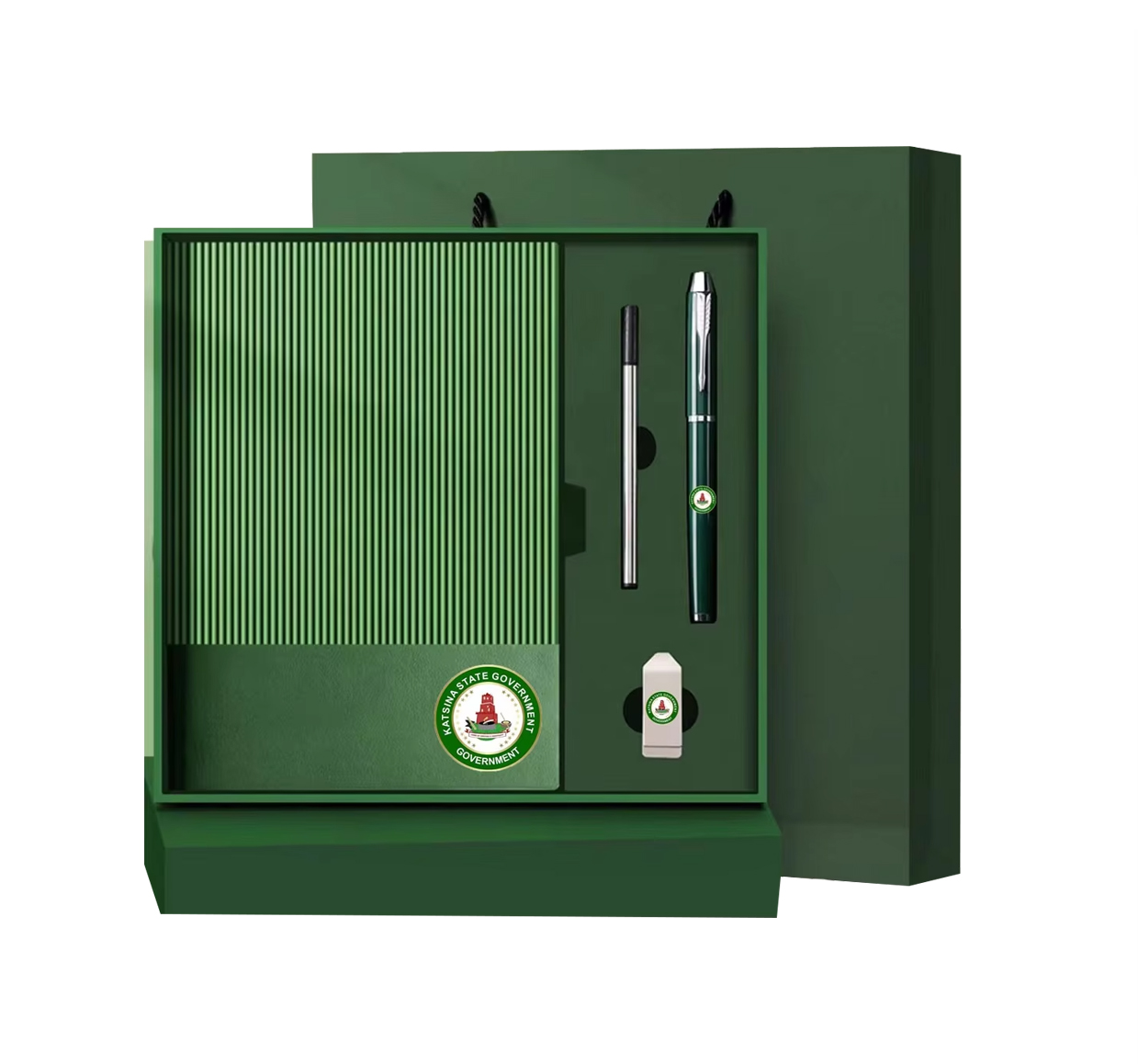 Promotional Custom Plan A5 PU Leather Notepad Notebook Pen Set Silk Screen Printed Corporate Business Gift Box Set for