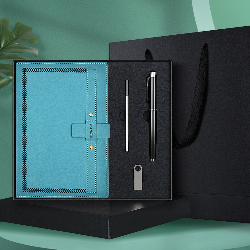 Premium Customized Leather Cover Business Notebook Gift Box A5 Magnetic Notebook with Pen and Refill