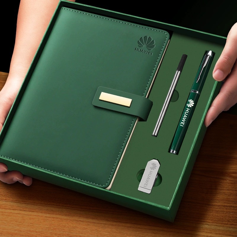 Custom Promotional Luxury Gifts Items Leather Notebook Business Gift Box Set Package With Pen and USB Driver Corporate Gift Sets 2